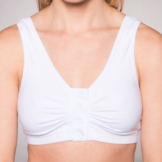 Bra, Attaches in the front with hooks, Colour White, Size 5X-Large