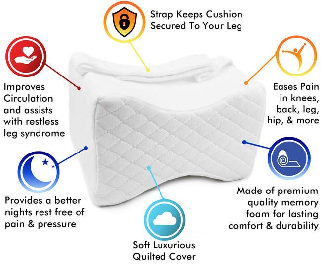 Great Choice Products Leg Pillow For Sleeping Hip Pain,Memory Foam Knee  Pillow For Side,Back Sleepers, Wedge Contour Knee Support Cushion Pillow