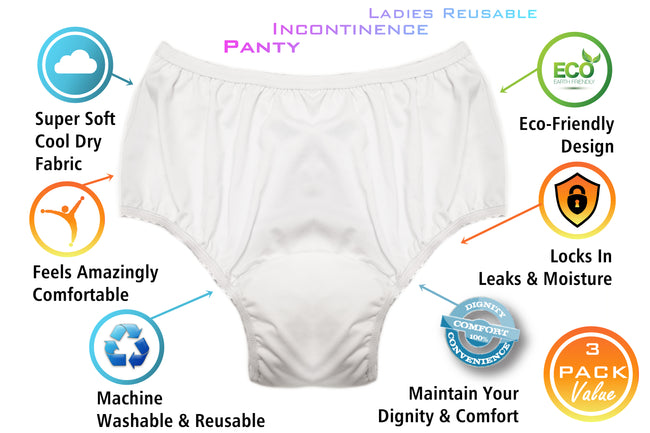 Underwear Bladder Control Pads Panty Reusable Incontinence Briefs